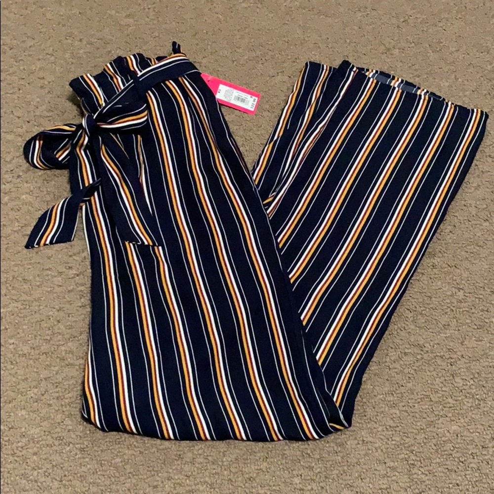 Striped high waisted pants